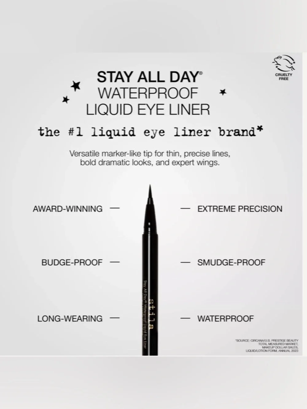 Stila Stay All Day Waterproof Liquid Eye Liner Intense Black – NEW IN BOX